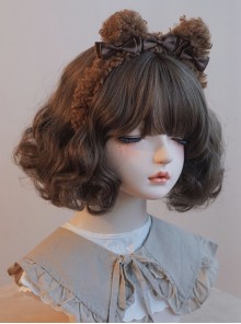 Dark Brown Imitation Lamb Velvet Bow-Knot Decorated Sweet Lolita Headband