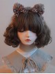 Brown Imitation Lamb Velvet Polka Dot Bow-Knot Cute Bear Ears Sweet Lolita Headband