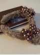 Brown Imitation Lamb Velvet Polka Dot Bow-Knot Cute Bear Ears Sweet Lolita Headband