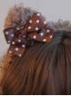 Brown Imitation Lamb Velvet Polka Dot Bow-Knot Cute Bear Ears Sweet Lolita Headband