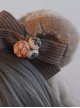 Heart Shaped Snack Chocolate Decorate Brown Corduroy Bow Plush Bear Ears Sweet Lolita Headband