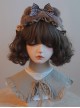 Autumn Winter Plaid Bow-Knot Satin Ribbon Ruffle Plush Brown Small Bear Ears Sweet Lolita Headband