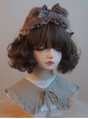 Autumn Winter Plaid Bow-Knot Satin Ribbon Ruffle Plush Brown Small Bear Ears Sweet Lolita Headband