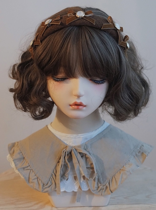 Elegant Eldest Miss Autumn Winter Handmade Brown Bow-Knot Sweet Lolita Headband