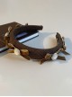 Elegant Eldest Miss Autumn Winter Handmade Brown Bow-Knot Sweet Lolita Headband