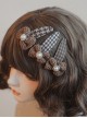 Pure Color Houndstooth Yarn Knitting Bow-Knot Autumn Winter Japanese Sweet Lolita Hair Clip