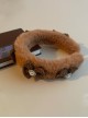 Handmade Plush Brown Yarn Bow-Knot Autumn Winter Sweet Lolita Headband