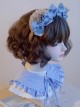 Plush Little Bear Ears Blue Handmade Bow-Knot Sweet Lolita Headband