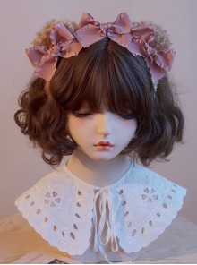 Pink Handmade Bow-Knot Knot Plush Little Bear Ears Sweet Lolita Headband