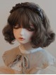 Simple Ruffled PU Leather Buckle Autumn Winter Brown Sweet Lolita Headband