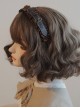 Simple Ruffled PU Leather Buckle Autumn Winter Brown Sweet Lolita Headband