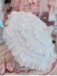 Solid Color Handmade Classical Elegant Jacquard Bow Embroidery Lace Is Not Rainproof Classic Lolita Long Handle Umbrella