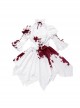 Romeo Series Lacing Stand Collar Chest Hollow Irregular Hem Bloody Gothic Lolita Mid-Sleeved Dress