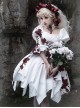 Romeo Series Lacing Stand Collar Chest Hollow Irregular Hem Bloody Gothic Lolita Mid-Sleeved Dress