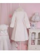 White Retro Elegant Eldest Miss Detachable Fur Collar Bow Fake Two Piece Classic Lolita Coat