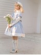 Solid Color Cute Daily Warm Plush Bow-Knot Long Sleeve Blouses Classic Lolita Short Sleeve Dress Set