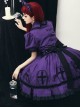 Halloween Limited Series Bowknot Lace Crucifix Puff Sleeve Gothic Lolita Short-Sleeved Blouses Half Skirt Suit