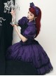 Halloween Limited Series Bowknot Lace Crucifix Puff Sleeve Gothic Lolita Short-Sleeved Blouses Half Skirt Suit