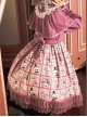 Solid Color Stand Collar Translucent Hollow Out Detachable Cloak Cat Print Classic Lolita Long Sleeve Dress