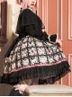 Solid Color Stand Collar Translucent Hollow Out Detachable Cloak Cat Print Classic Lolita Long Sleeve Dress