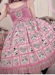 Striped Cat Lattice Print Bow Belt Classic Lolita Sleeveless Dress