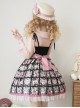 Striped Cat Lattice Print Bow Belt Classic Lolita Sleeveless Dress