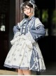 Chinese Style Ruffles Small Trumpet Sleeves Long-Sleeved Short Coat Panda Sandwich Biscuit Print Classic Lolita Sleeveless Dress Set