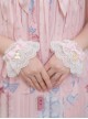 White Lace Bow-Knot Little Bear Pendant Classic Lolita Wristband