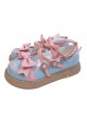 Bear Coco Series Japanese Cute Cross Color Matching Bow-Knot Sweet Lolita Shoes