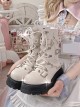 Motorcycle Girls Series Spring Autumn Pure Color Trendy Cool Rivets Thick-Soled Lace-Up Short Boots Punk Lolita Boots