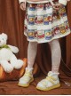 Sweet Round Toe Color-Block Thick-Soled Short Tube Plush Martin Boots Sweet Lolita Boots