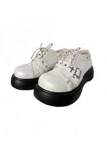 Judgment Sweetheart Series Round Toe Platform Cross Decorated Lace-Up Gothic Lolita Shoes