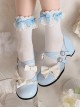 Milk Puffs Series Japanese Round Toe Mary Jane Chunky Heel Bow-Knot Sweet Lolita Shoes