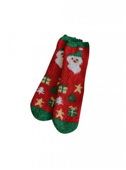Snowman Santa Claus Coral Velvet Winter Warm Plush Christmas Gift Classic Lolita Socks