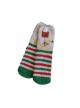 Red Green Striped Elk Christmas Coral Fleece Winter Warm Plush Classic Lolita Socks