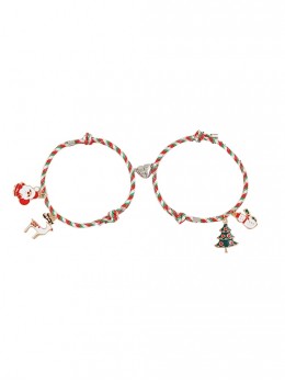 Santa Snowman Christmas Tree Elk Love Magnetic Attraction Christmas Gift Couple Bracelet