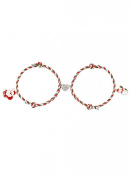 Snowman Santa Claus Love Magnetic Attraction Christmas Gift Couple Bracelet