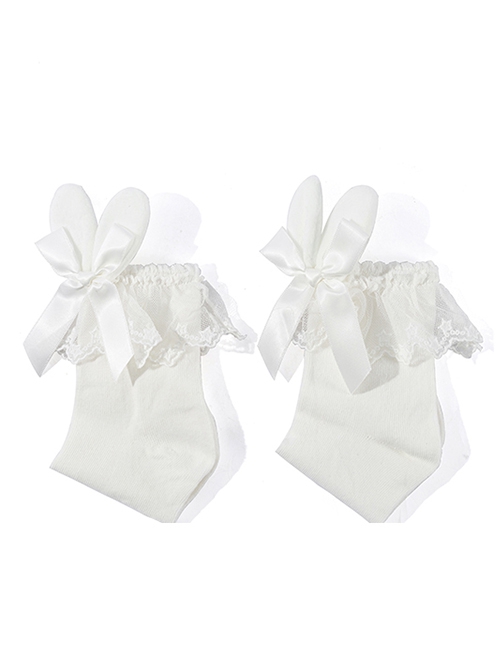 Rabbit Ear Lace Bow Knot Short Tube Japanese Cute Cotton Sweet Lolita Socks