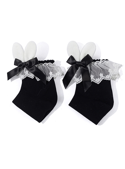 Rabbit Ear Lace Bow Knot Short Tube Japanese Cute Cotton Sweet Lolita Socks