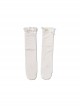 Solid Color Mid-Length Bowknot Lace Elastic Girl Spring Summer Classic Lolita Socks