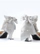 Deep Sea Girls Series Elegant Pearl Glitter Powder Unilateral Bow-Knot Design High Heels Classic Lolita Shoes