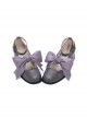 Goodbye Tulip Series Solid Color Mary Jane Thick Heel Satin Ribbon Bow-Knot Classic Lolita Shoes