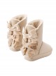 Solid Color Imitation Rabbit Fur Thickened Autumn Winter Short Tube Velvet Bow-Knot Snow Boots Classic Lolita Boots