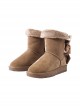 Solid Color Imitation Rabbit Fur Thickened Autumn Winter Short Tube Velvet Bow-Knot Snow Boots Classic Lolita Boots