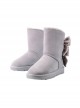 Solid Color Imitation Rabbit Fur Thickened Autumn Winter Short Tube Velvet Bow-Knot Snow Boots Classic Lolita Boots