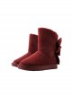 Solid Color Imitation Rabbit Fur Thickened Autumn Winter Short Tube Velvet Bow-Knot Snow Boots Classic Lolita Boots