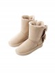 Solid Color Imitation Rabbit Fur Thickened Autumn Winter Short Tube Velvet Bow-Knot Snow Boots Classic Lolita Boots