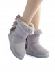 Solid Color Imitation Rabbit Fur Thickened Autumn Winter Short Tube Velvet Bow-Knot Snow Boots Classic Lolita Boots