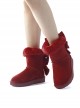 Solid Color Imitation Rabbit Fur Thickened Autumn Winter Short Tube Velvet Bow-Knot Snow Boots Classic Lolita Boots