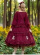 Melaleuca Lily Series Elegant Square Neck Lily Embroidery Polka Dot Lace Long-Sleeved Blouses Classic Lolita Skirt Set